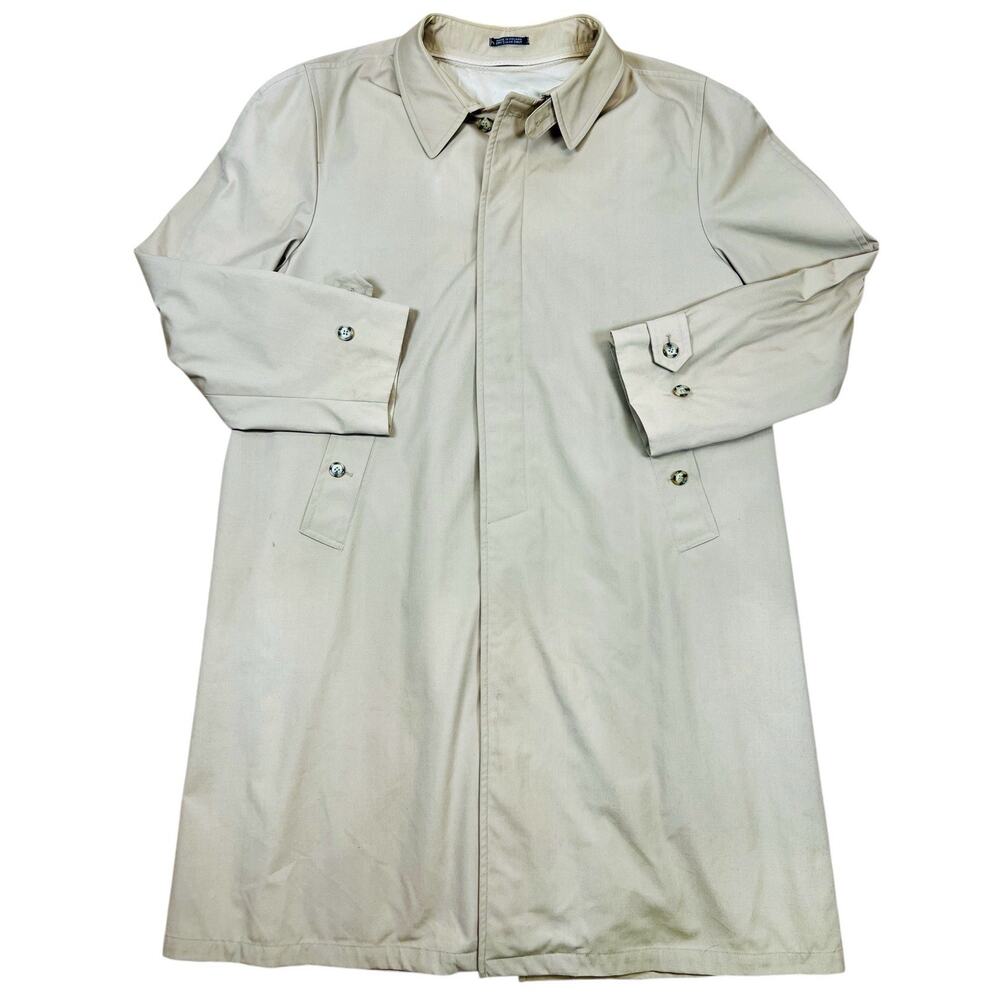Vintage 90’s Towncraft Trench Coat Men’s L 48 Beige Removable Liner Classic